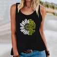 thumbnail image 3 of Playeras,Blusas y Tops,Ropa para Mujer Verano Tops Camiseta sin mangas de verano para mujer, camiseta sin mangas con gráfico de flores , camiseta informal para vacaciones (Black, XXL), 3 of 6
