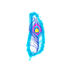 thumbnail image 1 of Flotador Inflable Bestway Pavorreal con Plumas Azul PVC Resistente, 1 of 4