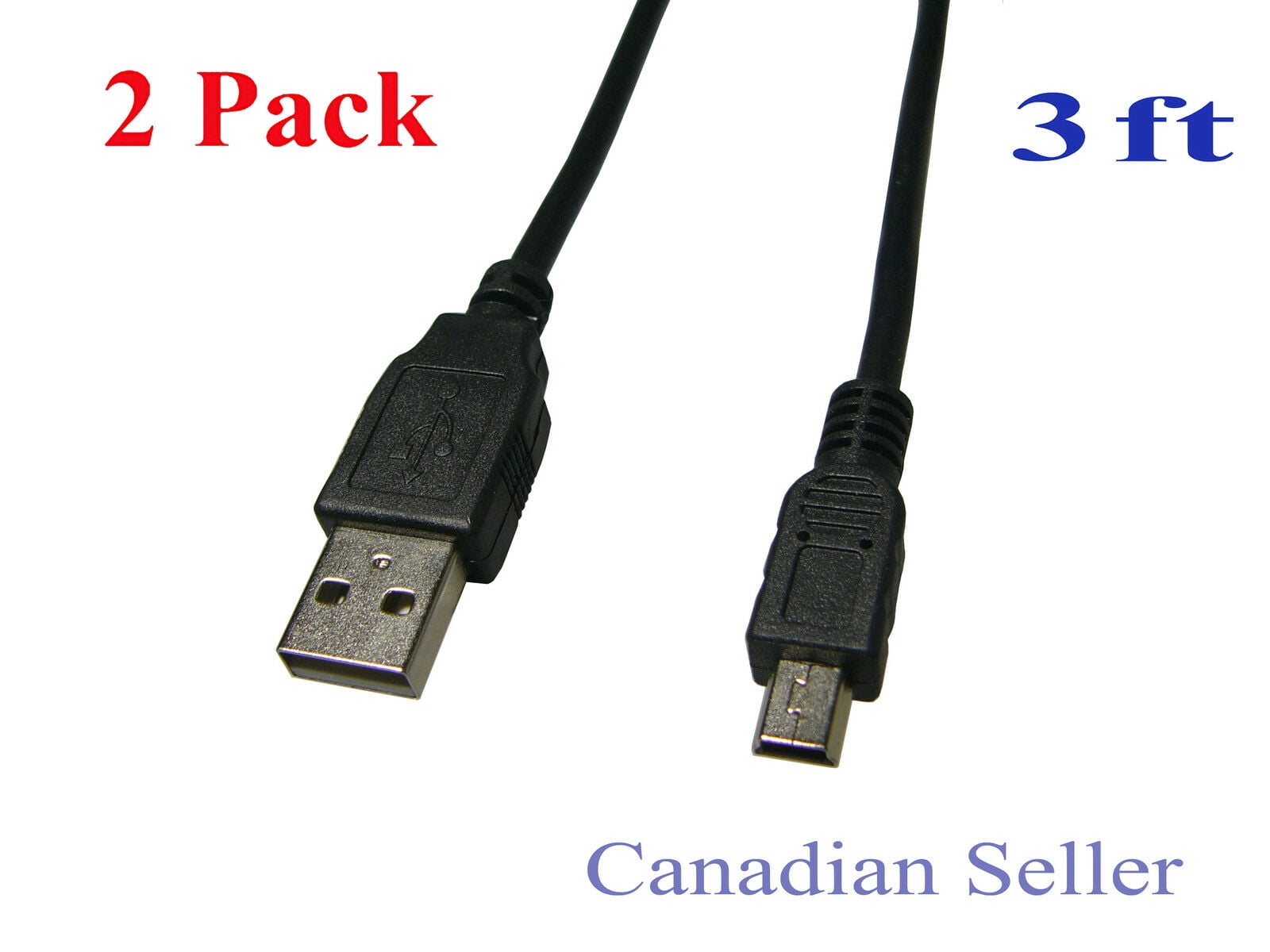 3 Pack USB 2.0 Type A Male to 5 Pin Mini-B Male PS3 Printer Camera Cable,3 ft