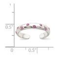 thumbnail image 2 of White Sterling Silver Ring Band Toe Cubic Zirconia CZ Pink, 2 of 2