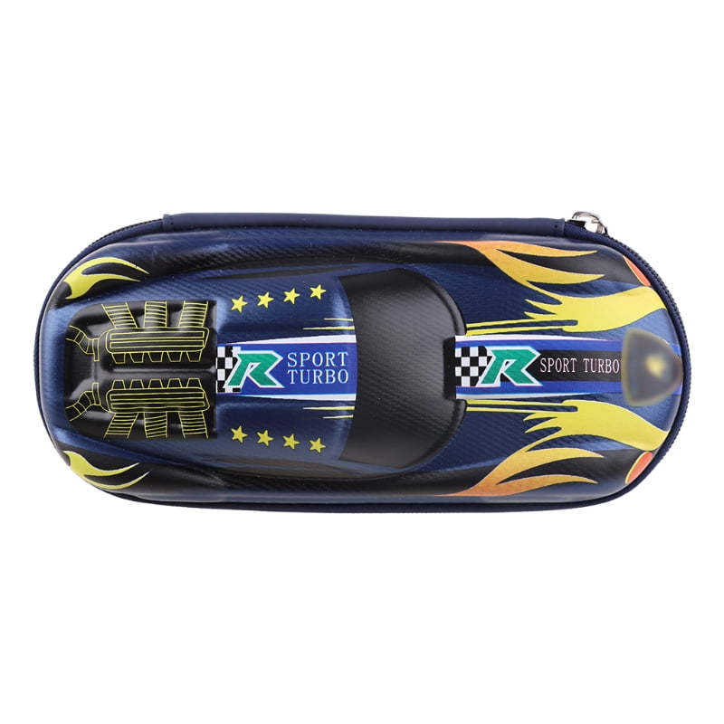 OOKWE Cartoon Racing Car Pencil Box Pencil Pouch Holder with Hidden Storage Pockets