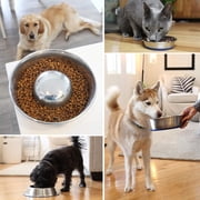 OurPets DuraPet Slow Feed Premium Stainless Steel Dog Bowl, Medium (4.5 Cups), Silver