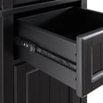 thumbnail image 3 of Crosley Furniture Seaside Tall Coastal Wood Linen Cabinet in Distressed Black, 3 of 15