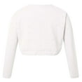thumbnail image 2 of HULIJA Kids Girls Long Sleeve Bolero Cardigan Shrug Single Button Cropped Knitted Sweater Jacket White 90, 2 of 6