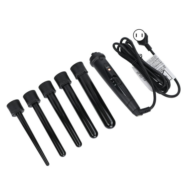 Rizador de pelo profesional 5 en 1 de 85 W, rizador de pelo de cerámica de calentamiento rápido, varilla de hierro de 100 a 240 V, color negro, precio de EE. UU.