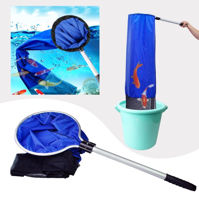 Red de pesca grande agua de salada Agua dulce con asa Fácil almacenamiento Red de acuario, red de aterrizaje, para kayak, bagre Bass Fly Cola Red de aterrizaje de pesca