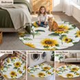 thumbnail image 6 of Vintage Style Round Area&nbsp;Rug 3.3ft Sunflower Gray Wood Grain Farmhouse Non-Slip&nbsp;Washable Circle Rugs Soft Felt Indoor Floor Mat for Bedroom Kitchen Living Room Bathroom, 6 of 9