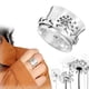 thumbnail image 3 of Anillo giratorio de plata con flores para mujer anillo de meditación con banda ancha para aliviar el estrés y la ansiedad ANGGREK  Otros, 3 of 8