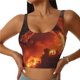 thumbnail image 1 of Fotbe Fiery Dragons Castle Attack Sujetador Deportivo Largo sin Aros para Mujer con Almohadillas y Soporte Medio, Transpirable y Absorbente, Camiseta Tipo Chaleco o Tank Top-Large, 1 of 8