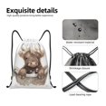 thumbnail image 4 of Xecao Cute Cow Bath Pattern Sports Drawstring Backpack - String Swim Gym Bag with Wet Proof Pocket for Women&Men-Medium, 4 of 6