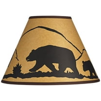 Springcrest Mountain Scene Brown Paper Medium Empire Lamp Shade 6" Top x 14" Bottom x 10" Slant x 10.75" High (Spider) Replacement