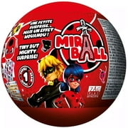 Miraculous Ladybug, 4-1 Surprise Miraball, Toys for Kids with Collectible Character Metal Ball, Kwami Plush, Glittery Stickers and White Ribbon, Wyncor