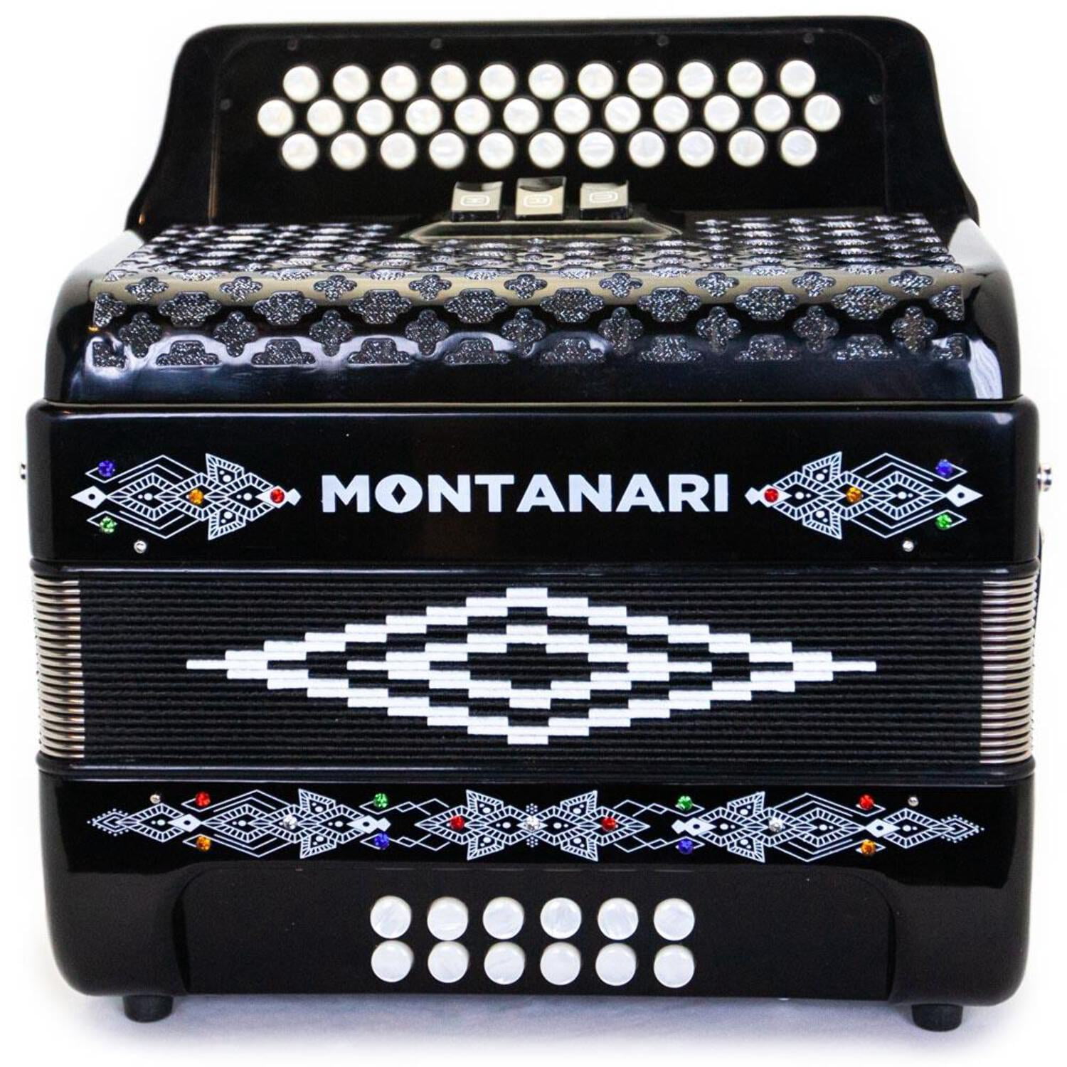 Montanari 3412 3S EAD Accordion, Black