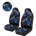 thumbnail image 3 of Pzuqiu Blue Dragonfly Car Seat Cover Warm Easy to Install Car Seat Cover 2 Pcs Front Seats Only Elastic Fabrics Anti Slip Automotive Interior Covers Full Coverage Suitable for Most Cars SUV, 3 of 7