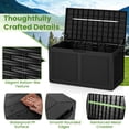 thumbnail image 4 of Patiojoy 101 Gallon Resin Outdoor Storage Box Waterproof Deck Box w/ Lockable Lid & Wheels Black, 4 of 9