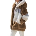 thumbnail image 3 of Eyicmarn Women Thermal Coat, Variegated Color Zipper Open Front Oversize Overcoat in 8 Colors, 3 of 8