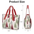 thumbnail image 3 of Tote Bag for Women - Multicolor Christmas Tree Pattern Shoulder Bag - Large Utility Work Duffle Bag with Zipper Handbag for Travel, Work, Sprots, 3 of 5