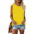 thumbnail image 2 of Summer Tops for Women Mgmyaa Women Tank Tops Plus Size Crew Neck Sleeveless Tops Loose Tank Top Fashion Solid Color Fit Casual Tees, Shirts, 2 of 6