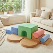 Naipo 8-Pcs Climbing Block Colourful 3D Foam Toddlers Toys,8 in 1 Playset Climbing Toy,Toddler Playground Climber for Climb,Crawl for Nursery,Indoor Foam Play Block