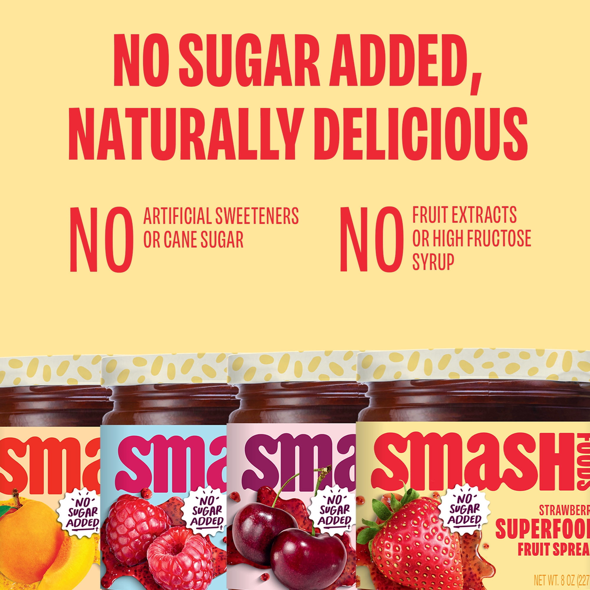 Smash Foods Jam, Adventure Variety 4-Pack, No Sugar Added, Low-Calorie
