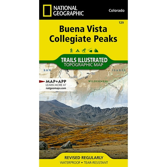 National Geographic Trails Illustrated M Buena Vista, Collegiate Peaks Map, Book 129, (Paperback)
