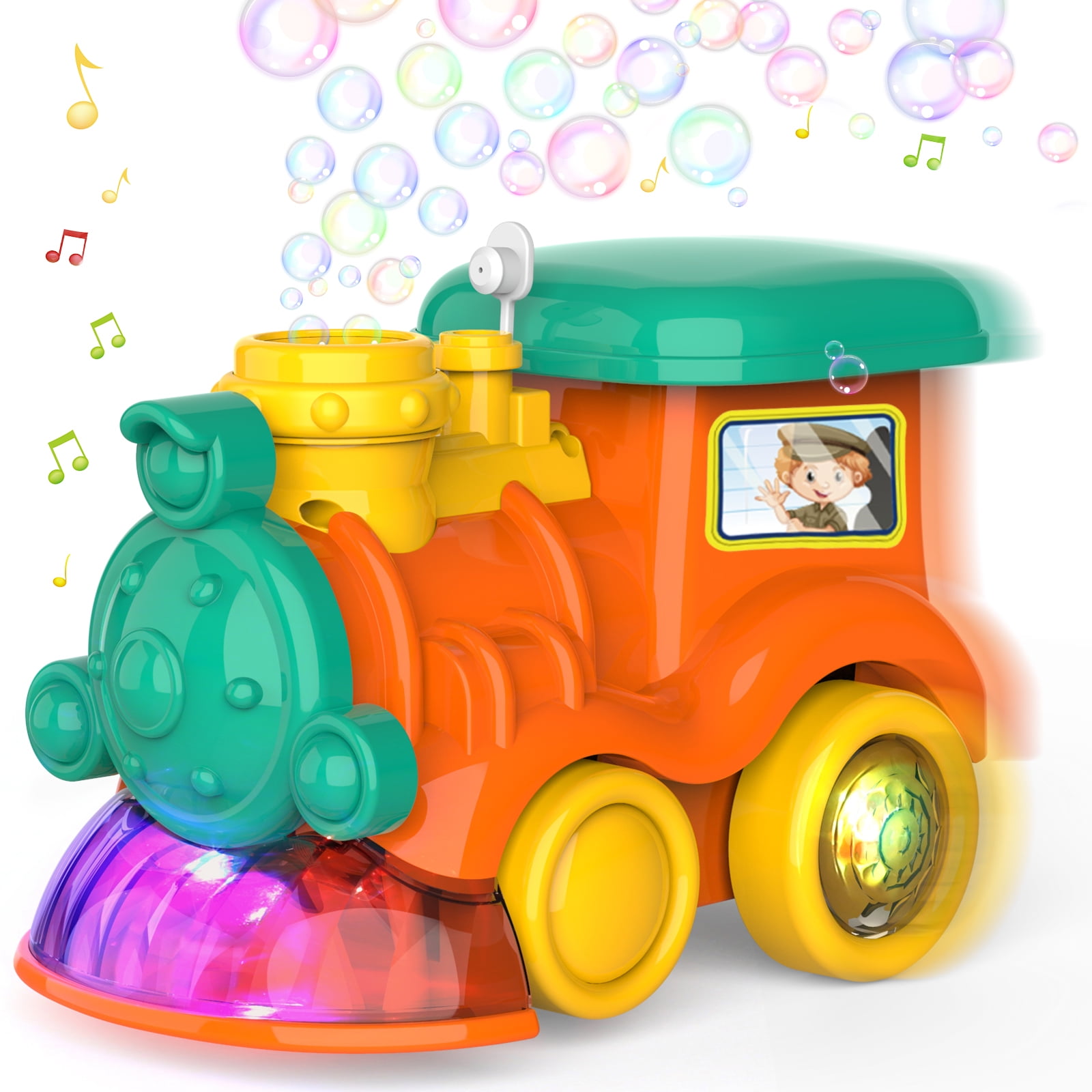 Private Jungle Bubble Machine for Toddler,3000+ Bubbles Per Minute,Automatic Bubble Blower with 2 Bottles of Bubble Solution,Outdoor/Indoor Use with Sound/Light