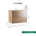 thumbnail image 4 of Cómoda Cajonera 3 Cajones Mueble Auxiliar Madera y Metal Organización Recámara Sala Diseño Nórdico, 4 of 8