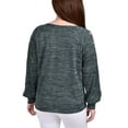 thumbnail image 2 of NY Collection Womens Petites Cut-Out Grommet Blouse, 2 of 3