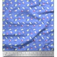 thumbnail image 1 of Soimoi Blue polyester Crepe Fabric Text & Wine Glass Bar Decor Fabric Printed Yard 42 Inch Wide, 1 of 1