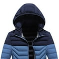 thumbnail image 3 of Ceisia Men's Fitted Hooded Quilted Jacket Casual Color Block Long Sleeve Parka Gift with Zipper Pockets, 3 of 3
