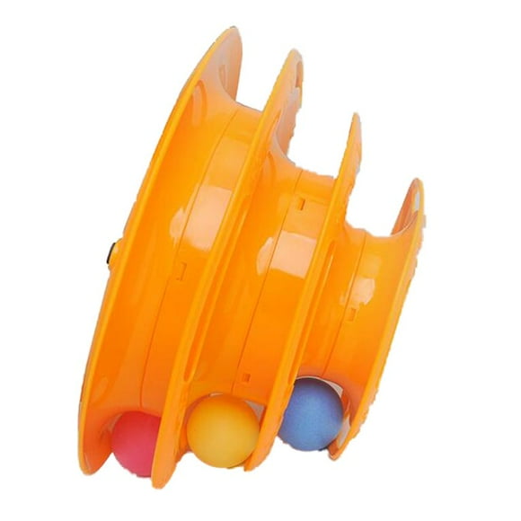 Newly Upgraded Version Creative Pet Cat Toy Three-Layer Cat Carousel Cat Cat Supplies Cat Toy Three-Layer Tower Track Cat Carousel Yellow