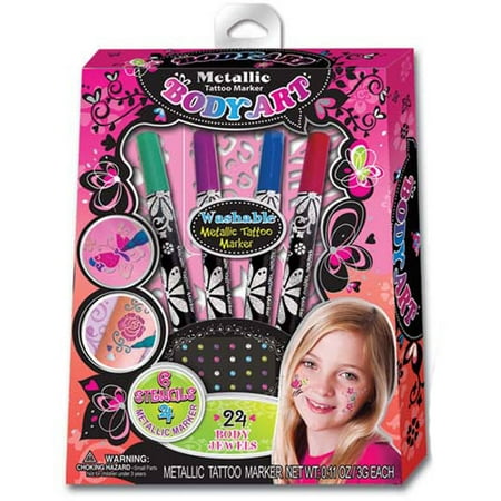 Focus Washable Metallic Tattoo Marker Set