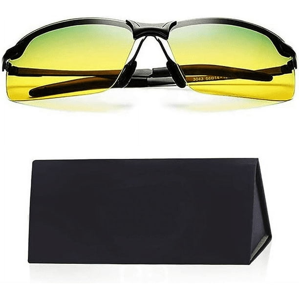 Day Night Driving Glasses Anti Glare Night Vision Glasses Men Women Polarized Sunglasses Night Sight Glasses for Fishing Driving Filter Dazzling Glare from Headlights Ultra Light Metal Frame Walmart....