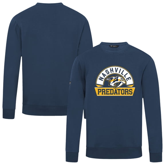 Men's Levelwear Navy Nashville Predators Zane Banner Arch Pullover Sweatshirt