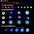 thumbnail image 5 of AYAMAYA 4Pcs Submersible LED Lights 11 LED Inground Pool Pond Decoration Waterproof Lighting With Remote, Magnets, Suction Cups Color Changing Underwater Lights, 5 of 15