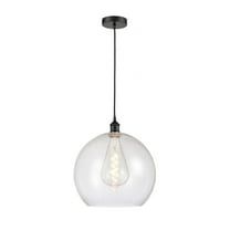 616-1P-BK-G124-14-Innovations Lighting-Athens - 1 Light Pendant In Industrial Style-17.38 Inches Tall and 13.75 Inches Wide-Matte Black Finish-Seedy