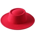 thumbnail image 2 of Faithtur Female Hat, ts Solid Color Flat-Top Cap Blower Hat Woolen Cap Fedoras, 2 of 5