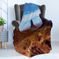 thumbnail image 4 of Landscape Soft Flannel Fleece Throw Blanket, Monument Valley Arizona 3 Buttes East West Merrick National Parks Photograph, Cozy Plush for Indoor and Outdoor Use, 60" x 80", Multicolor, by Ambesonne, 4 of 5