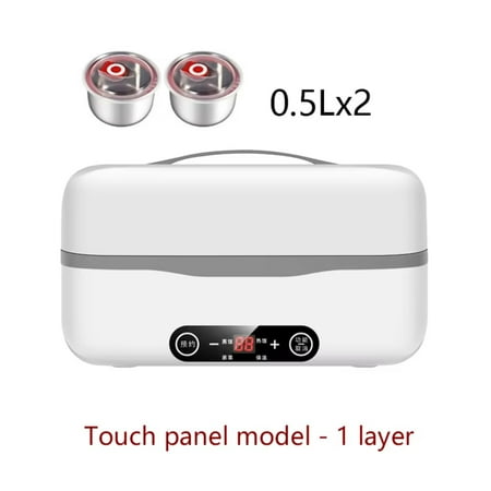 

LXJNGSJ Portable 110V 220V Thermal Rice Cooker Lunch Box Food Heater Steamer Cooking Container with 1/2 Layers for Office Warmer