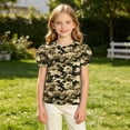 thumbnail image 4 of ATOGUTA Summer Shirts For Girls Graphic Tees Short Sleeve Tshirts Crewneck Cute Summer Casual Basic Tops for Kids Teen Size 4T-15, Army Green, 4 of 6