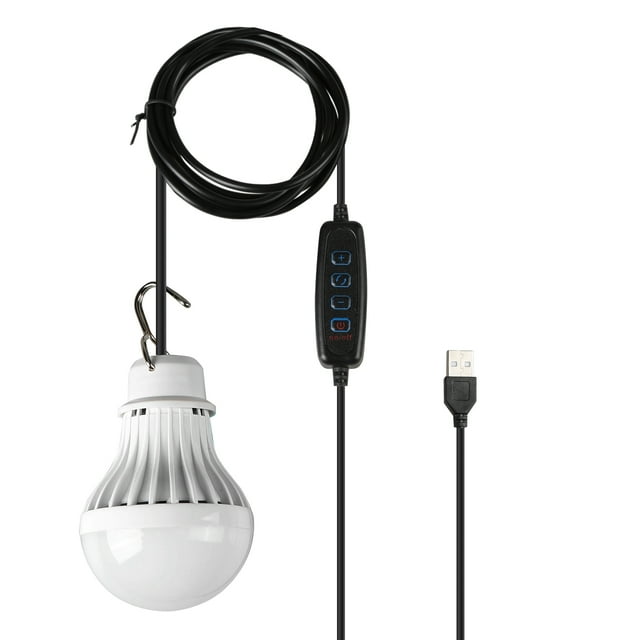 Lámpara LED USB para exteriores, luz cálida/blanca/blanca cálida, gancho de brillo ajustable TOMSHOO Lámpara LED USB