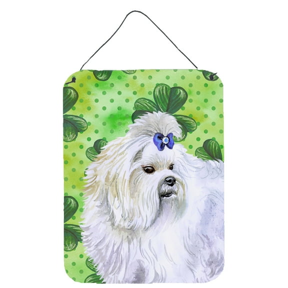 Carolines Treasures BB9825DS1216 Maltese St Patricks Wall or Door Hanging Prints Green 12WX16H multicolor