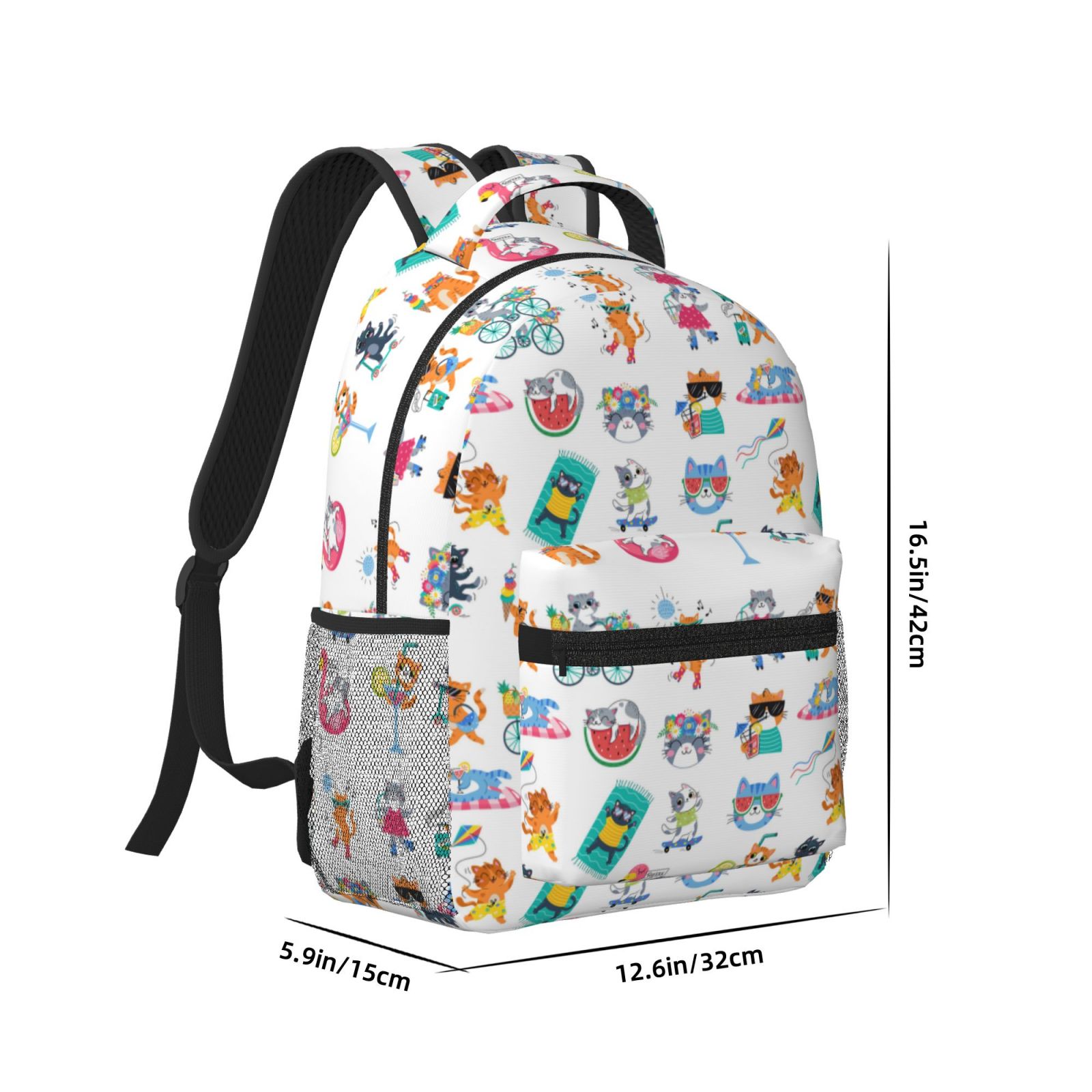 Xecao Hello Summer Cat Travel Backpack: A spacious, stylish computer backpack ideal for men and women, perfect for college, school, or daily travels