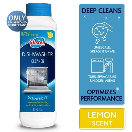 Glisten Dishwasher Cleaner and Disinfectant, 12 fl oz, 1 Pack