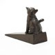 thumbnail image 4 of Topes de puerta de gato de hierro fundido de alta resistencia, cuña de tope de puerta de metal con estatua decorativa de animal lindo con alfombrilla antideslizante, 4 of 5
