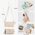 thumbnail image 5 of ELEHOLD For Samsung Galaxy A53 5G Phone Case Leather Crossbody Zipper Card Wallet Flip Case Kickstand Cover, with Ring Holder,Full Body Protection-White, 5 of 7