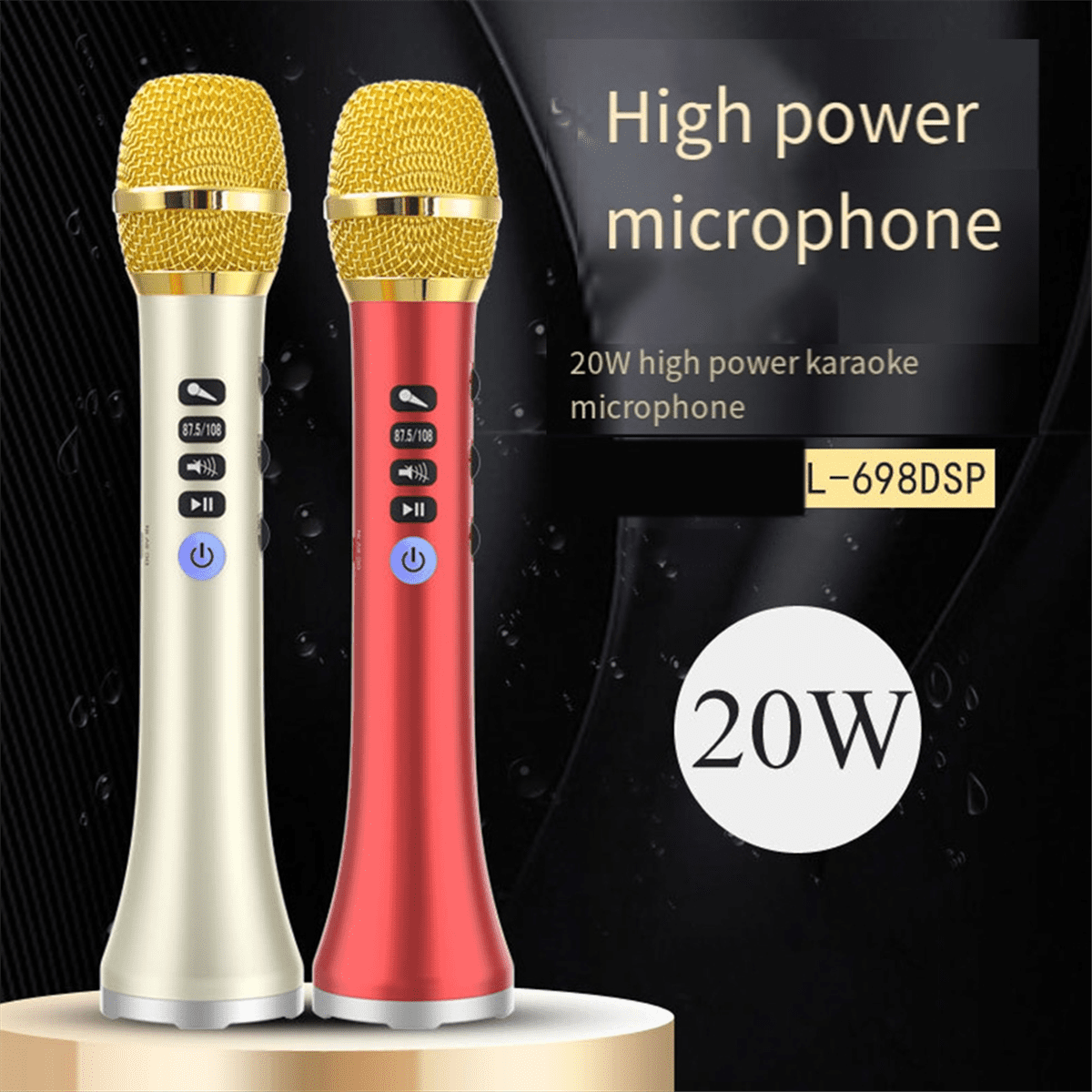 L-698DSP 20W Bluetooth Microphone with Wireless Speaker for Enhanced Sound Quality Red