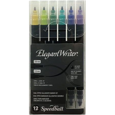Speedball Elegant Writer Calligraphy Dual Tip Marker Set 6/P-Assorted