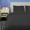 thumbnail image 1 of BedDecor 600 Thread Count Moroccan Streak 3 Piece Solid (Dark Gray, Twin/Twin Xl) 100% Egyptian Cotton Base Duvet Cover Set, 1 of 5