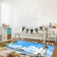 thumbnail image 3 of Area Rugs Indoor Non-Slip Rectangle Rug 2x3 Ft Lighthouse Summer Beach Boat Retro Watercolor Summer Rug Rubber Backing Floor Mats Non Shedding Home Decor Carpet for Entryway Living Room, 3 of 8